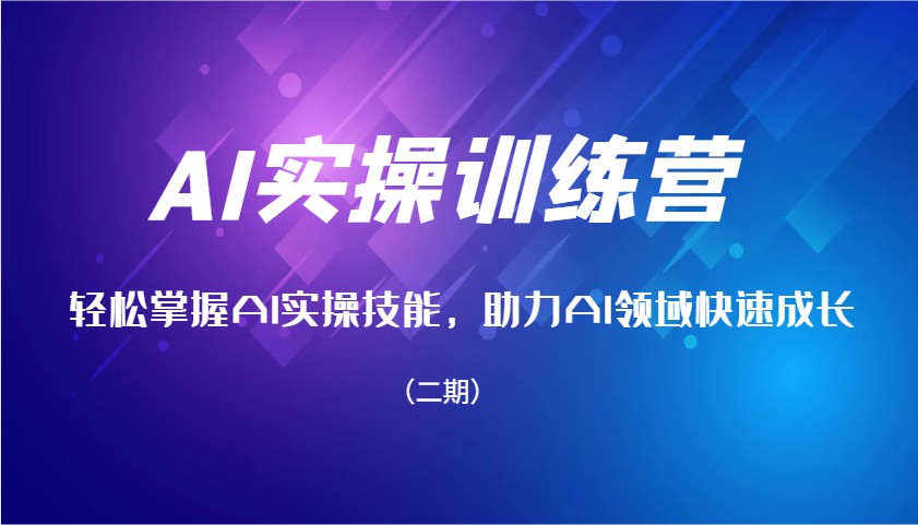 AI实操训练营，轻松掌握AI实操技能，助力AI领域快速成长(二期)-陈泽网创-资源网-最新项目分享网