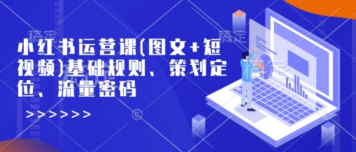 小红书运营课(图文+短视频)基础规则、策划定位、流量密码-陈泽网创-资源网-最新项目分享网