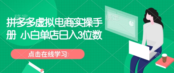 拼多多虚拟电商实操手册 小白单店日入3位数-陈泽网创-资源网-最新项目分享网