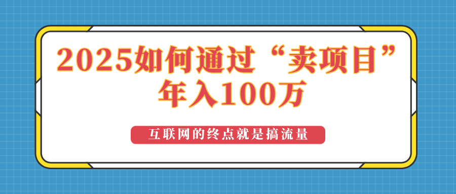 2025年如何通过“卖项目”实现100万收益：最具潜力的盈利模式解析-陈泽网创-资源网-最新项目分享网