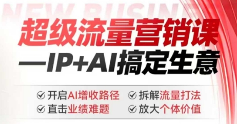 2025年超级流量营销课，IP+AI搞定生意，开启AI增收路径 直击业绩难题 拆解流量打法 放大个体价值-陈泽网创-资源网-最新项目分享网