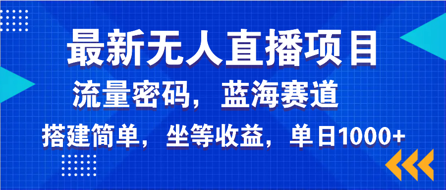 最新无人直播项目—美女电影游戏，轻松日入3000+，蓝海赛道流量密码，…-陈泽网创-资源网-最新项目分享网