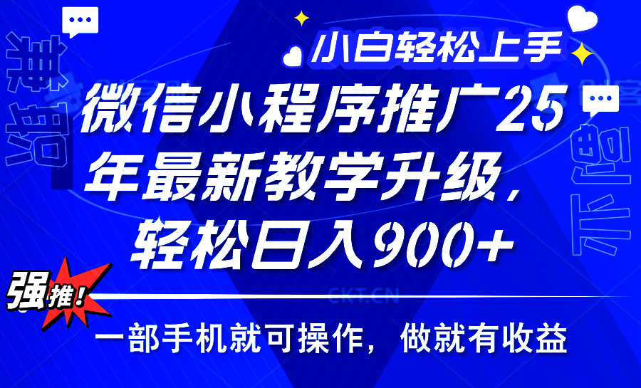 2025年微信小程序推广，最新教学升级，轻松日入900+，小白宝妈轻松上手…-陈泽网创-资源网-最新项目分享网