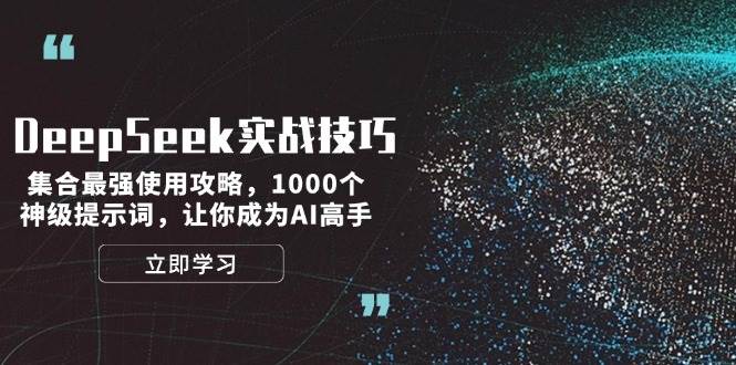 DeepSeek实战技巧：集合最强使用攻略，1000个神级提示词，让你成为AI高手-陈泽网创-资源网-最新项目分享网