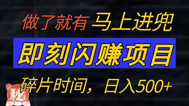 零门槛 即刻闪赚项目！！！仅手机操作，利用碎片时间，轻松日赚500+-陈泽网创-资源网-最新项目分享网