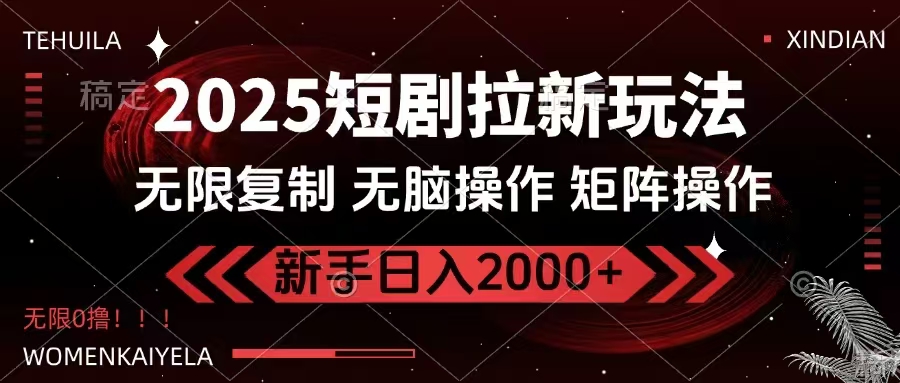 2025短剧拉新玩法，无需注册登录，无限0撸，无脑批量操作日入2000+-陈泽网创-资源网-最新项目分享网