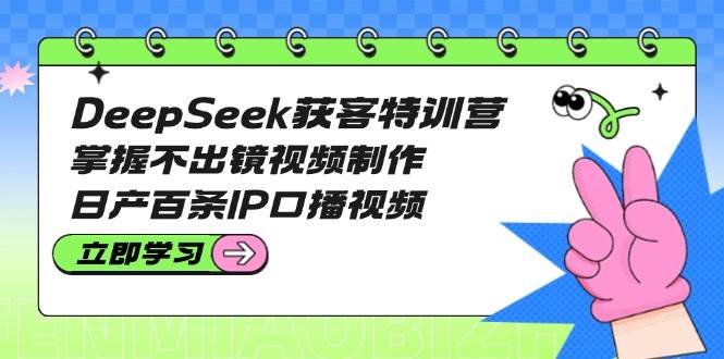 DeepSeek获客特训营：掌握不出镜视频制作，日产百条IP口播视频-陈泽网创-资源网-最新项目分享网