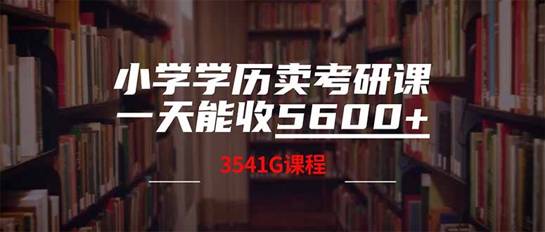 小学学历卖考研课程，一天收5600(附3580G考研合集-陈泽网创-资源网-最新项目分享网