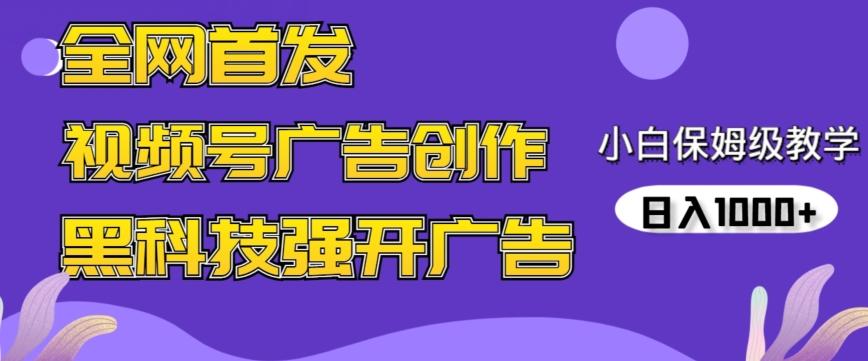 全网首发蝴蝶号广告创作，用AI做视频，黑科技强开广告，小白跟着做，日入1000+【揭秘】-陈泽网创-资源网-最新项目分享网