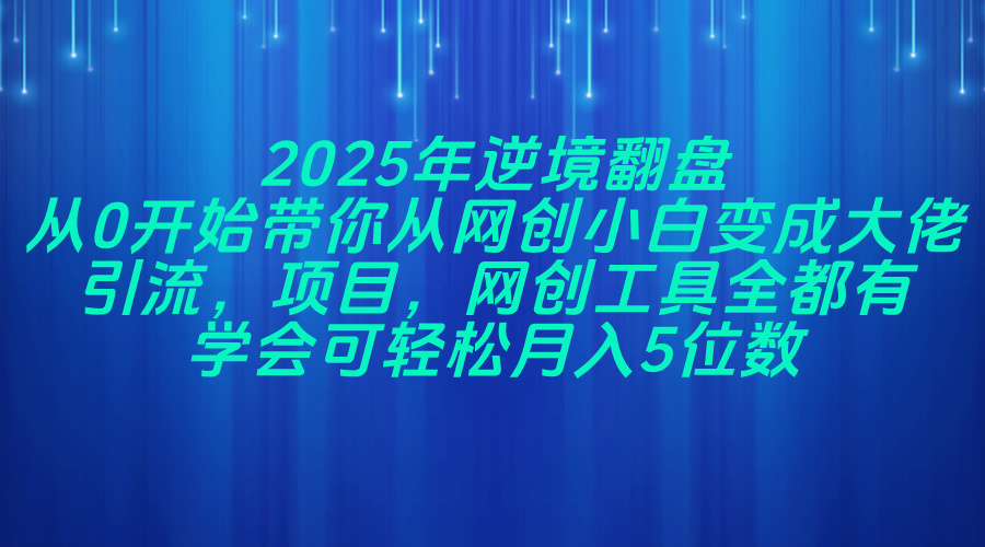 2025年逆境翻盘，从0开始带你从网创小白变成大佬，引流，项目，网创工…-陈泽网创-资源网-最新项目分享网