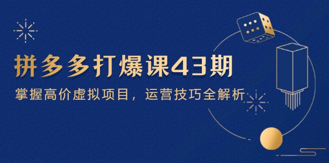 拼多多打爆课第 43 期，掌握高价虚拟项目，运营技巧全解析(15节-陈泽网创-资源网-最新项目分享网