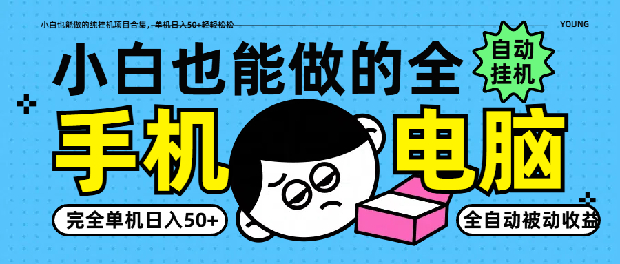 小白也能做的纯挂机项目合集，单机日入50+轻轻松松-陈泽网创-资源网-最新项目分享网