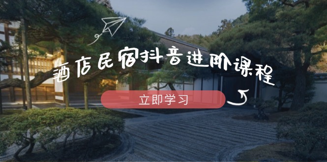 酒店民宿抖音进阶课程，掌握流量渠道与推流逻辑，打造爆款内容-陈泽网创-资源网-最新项目分享网