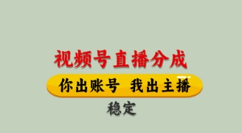 视频号直播分成，全程托管招募，单月轻松变现8k【揭秘】-陈泽网创-资源网-最新项目分享网