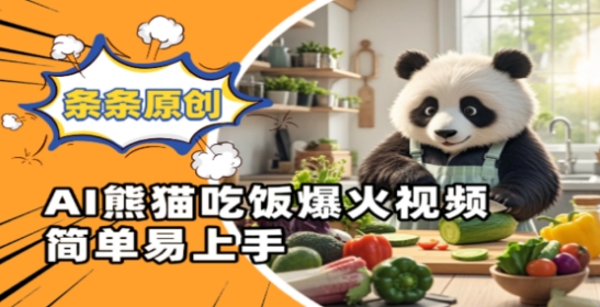 Ai熊猫吃饭爆火视频，条条原创，简单易上手-陈泽网创-资源网-最新项目分享网
