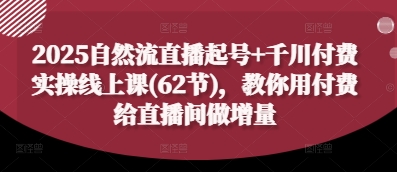 2025自然流直播起号+千川付费实操线上课(62节)，教你用付费给直播间做增量-陈泽网创-资源网-最新项目分享网