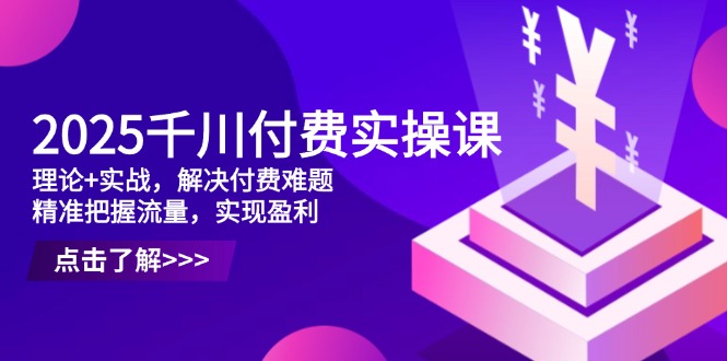 2025千川付费实操课，理论+实战，解决付费难题，精准把握流量，实现盈利-陈泽网创-资源网-最新项目分享网