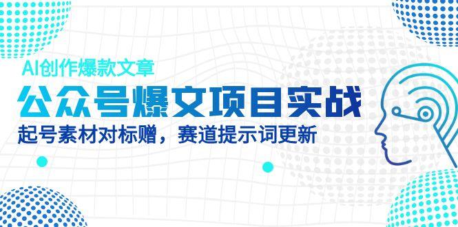 公众号爆文项目实战，AI创作爆款文章，起号素材对标赠(附赛道AI提示词-陈泽网创-资源网-最新项目分享网