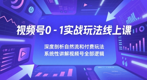 视频号0-1实战玩法线上课，深度剖析自然流和付费玩法，统性讲解视频号全部逻辑-陈泽网创-资源网-最新项目分享网