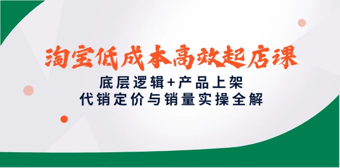 淘宝低成本高效起店课，底层逻辑+产品上架，代销定价与销量实操全解-陈泽网创-资源网-最新项目分享网