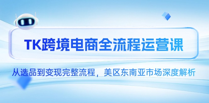 TK跨境电商全流程运营课，从选品到变现完整流程，美区东南亚市场深度解析-陈泽网创-资源网-最新项目分享网