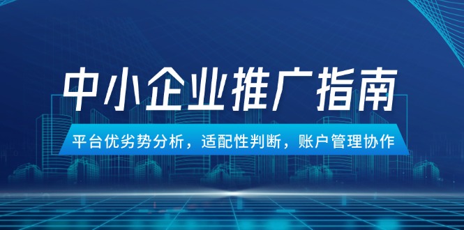 中小企业竞价推广指南，平台优劣势分析，适配性判断，账户管理协作-陈泽网创-资源网-最新项目分享网