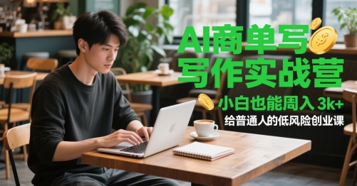 AI商单写作实战营，小白也能周入3k+，给普通人的低风险创业课-陈泽网创-资源网-最新项目分享网