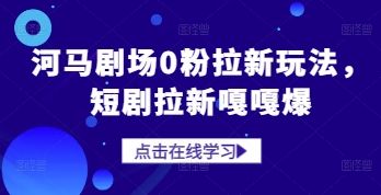河马剧场0粉拉新玩法，短剧拉新嘎嘎爆-陈泽网创-资源网-最新项目分享网