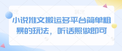 小说推文搬运多平台简单粗暴的玩法，听话照做即可-陈泽网创-资源网-最新项目分享网