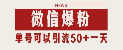 微信爆粉，私域暴力引流打法日引千粉 单号日进50+【揭秘】-陈泽网创-资源网-最新项目分享网