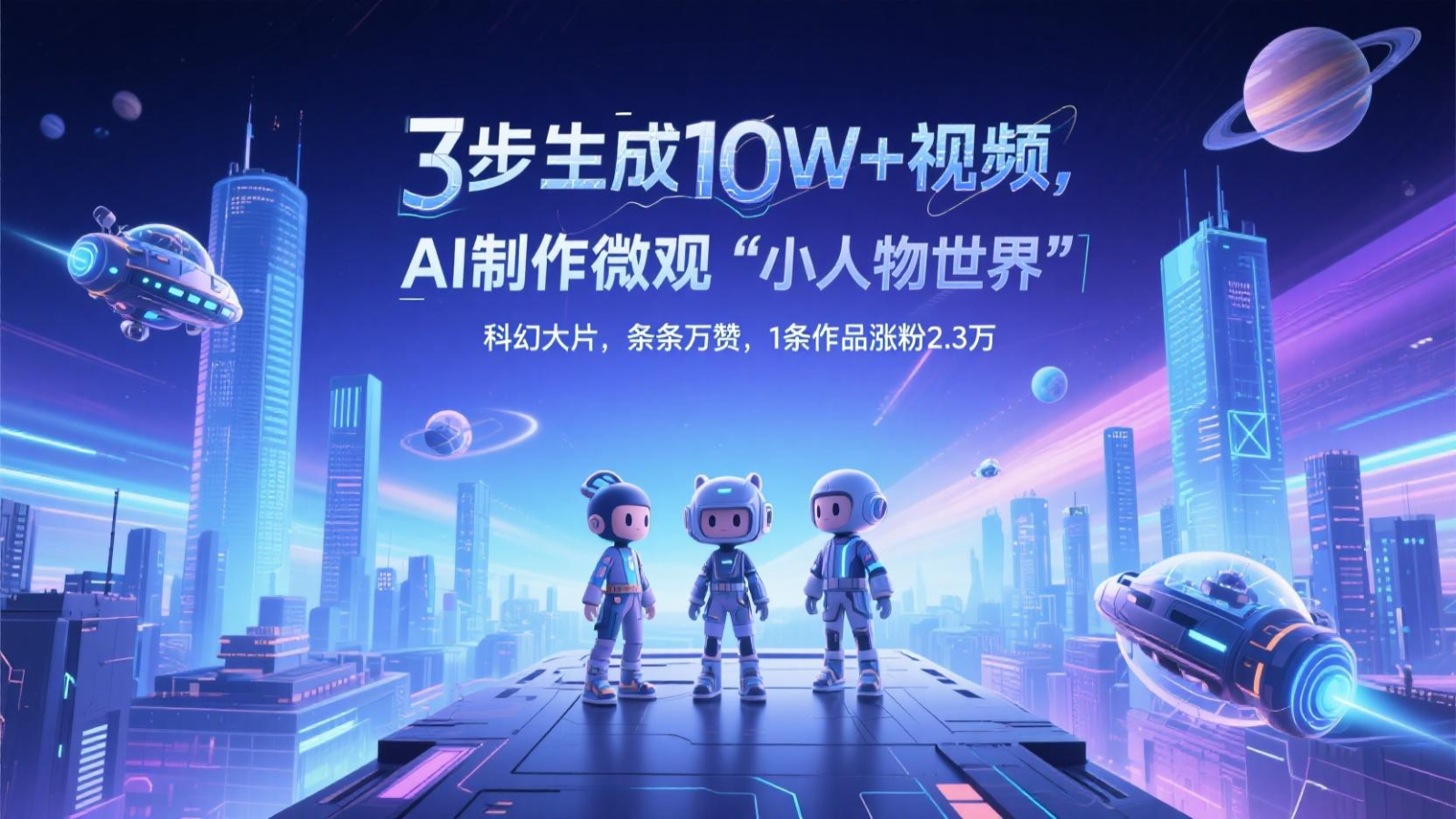 三步生成10W+视频，AI制作微观“小人物世界”科幻大片，条条万赞，1条作品涨粉2.3万-陈泽网创-资源网-最新项目分享网