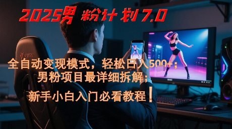 2025男粉计划7.0，全自动变现模式，轻松日入5张+，新手小白必看课程-陈泽网创-资源网-最新项目分享网
