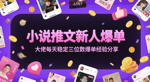 小说推文新人爆单大佬每天稳定三位数爆单经验分享-陈泽网创-资源网-最新项目分享网