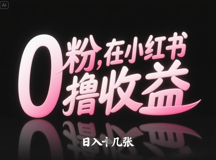 0粉在小红书撸收益，日入几张-陈泽网创-资源网-最新项目分享网