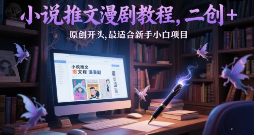 小说推文漫剧教程，二创+原创开头，最适合新手小白项目-陈泽网创-资源网-最新项目分享网
