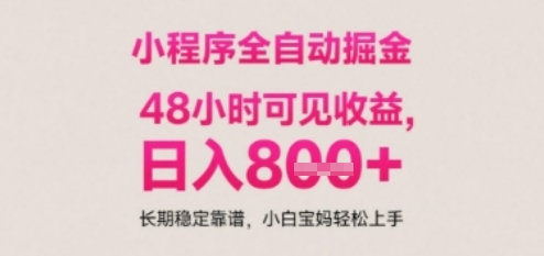 小程序自动挂G打金，无任何技术要求，没有时间限制，日入多张+长期稳定靠谱【揭秘】-陈泽网创-资源网-最新项目分享网