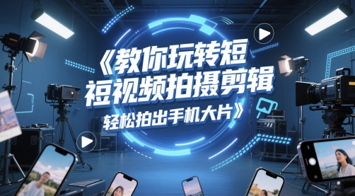 教你玩转短视频拍摄剪辑，轻松拍出手机大片-陈泽网创-资源网-最新项目分享网