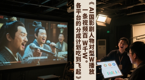 AI三国影视剧人物对口型唱歌玩法，一条视频百W千W播放，各平台的分成计划吃到飞起-陈泽网创-资源网-最新项目分享网