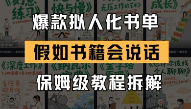 最新爆款拟人化书单玩法，假如书籍会说话，保姆级教程-陈泽网创-资源网-最新项目分享网