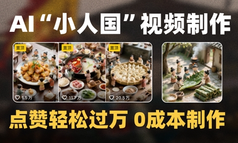爆款1000W+播放微缩景观迷你小人国AI视频0成本制作全流程教学-陈泽网创-资源网-最新项目分享网