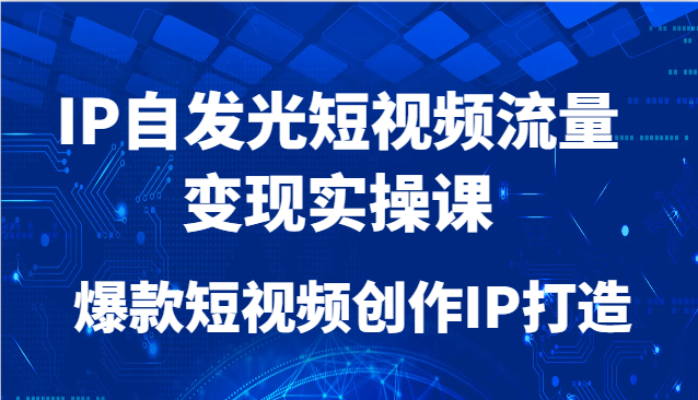 图片[1]-IP自发光短视频流量变现实操课，爆款短视频创作IP打造-陈泽网创-资源网-最新项目分享网