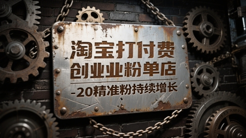 淘宝打付费创业粉单店每天稳定10-20精准粉持续增长【揭秘】-陈泽网创-资源网-最新项目分享网