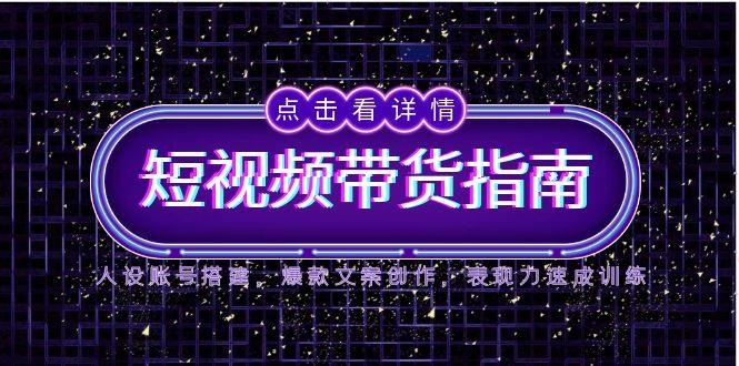 2025短视频带货指南，人设账号搭建，爆款文案创作，表现力速成训练-陈泽网创-资源网-最新项目分享网