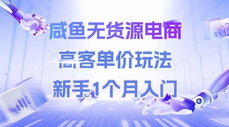 咸鱼无货源电商，高客单价玩法，新手1个月入门-陈泽网创-资源网-最新项目分享网