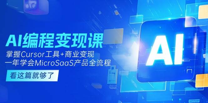 AI编程变现课：掌握Cursor工具+商业变现，一年学会MicroSaaS产品全流程-陈泽网创-资源网-最新项目分享网