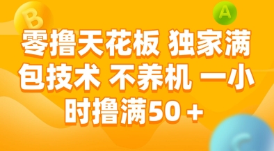 零撸天花板，独家满包技术，不用养机，一小时撸满50+，收益稳定【揭秘】-陈泽网创-资源网-最新项目分享网