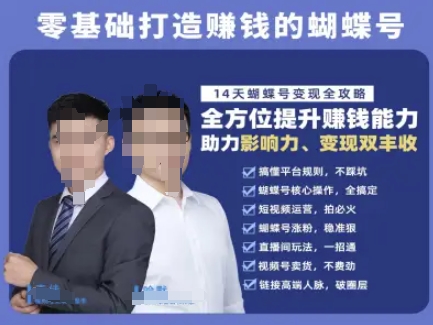 蝴蝶号专栏-视频号运营教程，零基础打造挣钱的蝴蝶号，14天蝴蝶号变现全攻略-陈泽网创-资源网-最新项目分享网